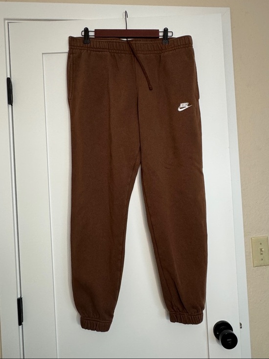 Nike Other - Nike Men’s  Brown Fleece Joggers with White Logo size XL